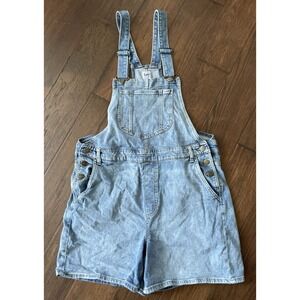 VTG Lee Dungarees Overalls‎ Shorts Womens L Denim Shortalls Bib Romper 90s